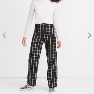 Madewell Emmett slim wide-leg check pants
